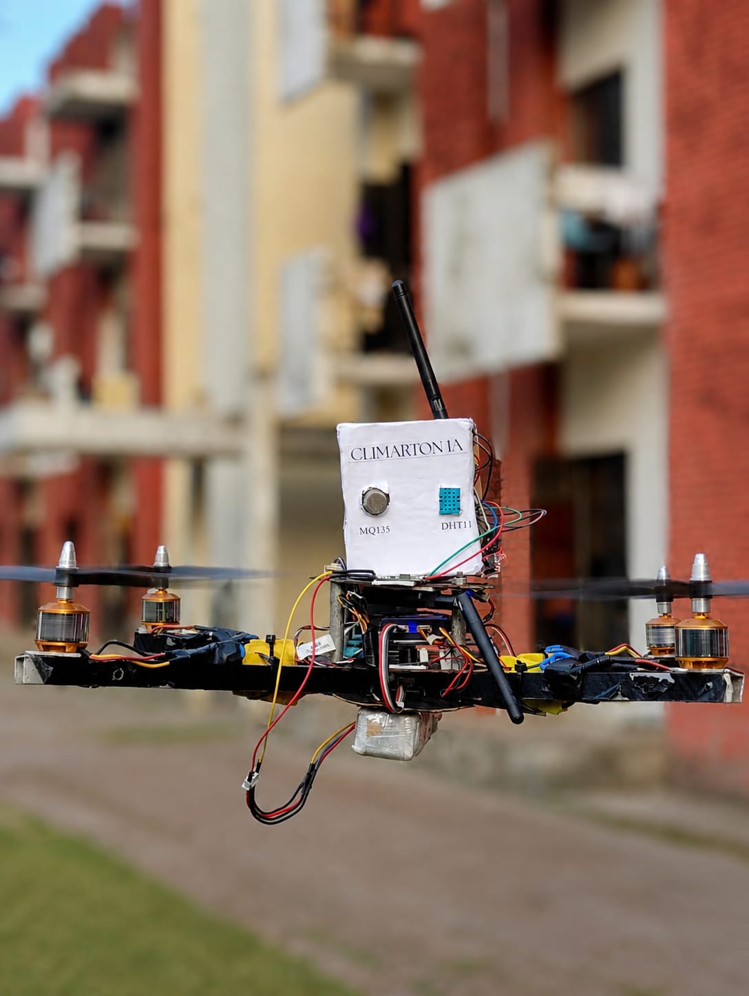 AMU Polytechnic students with Climatron 1A environmental monitoring drone
